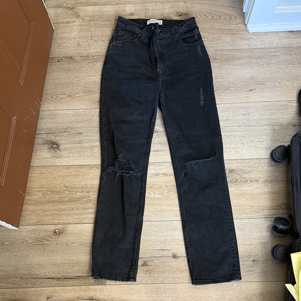 Abercrombie Black Distressed Women's Jeans